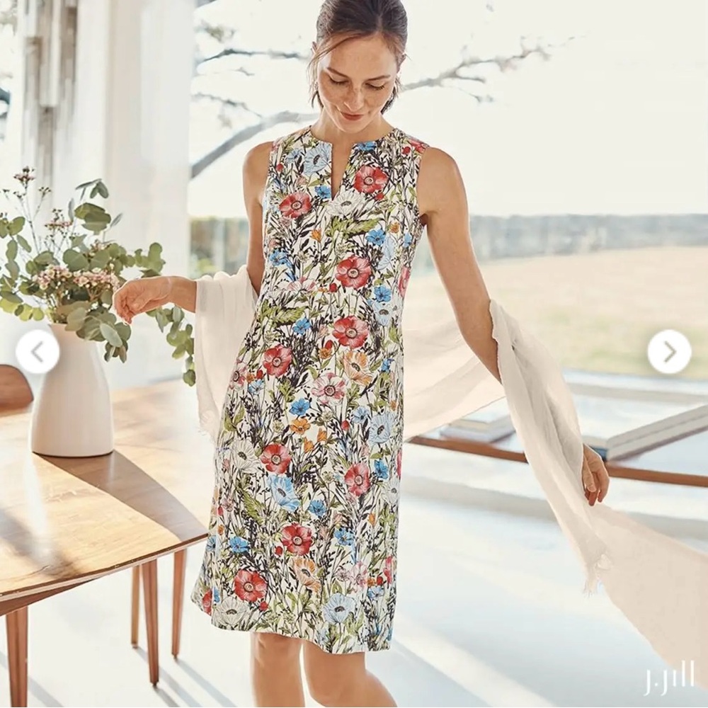 J. Jill Red and Pink Sundress Midi